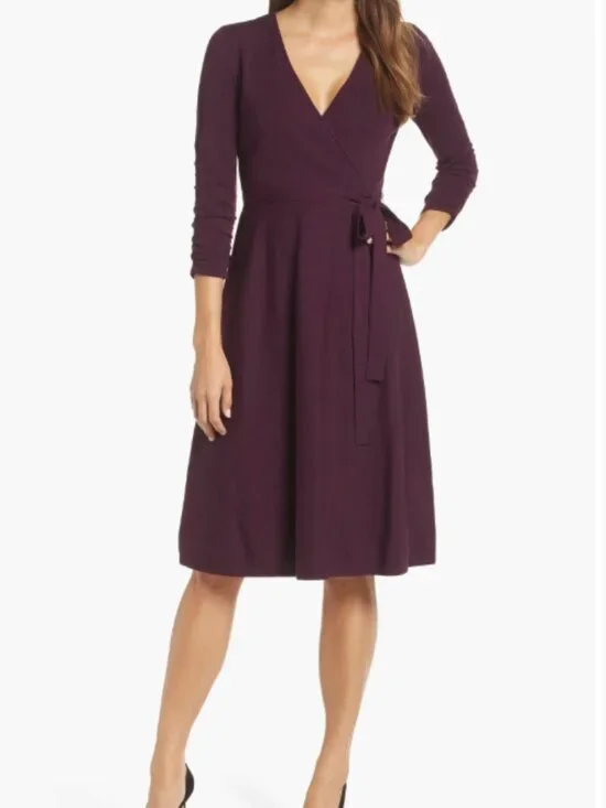 Eliza J Faux Wrap Sweater Dress Size M - Picture 2 of 13